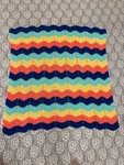 Handmade Sweet Colorful Striped Baby Lap Crocheted Knitted Afghan Throw Blanket. Fixed Price $18.99.