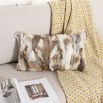 Throw Pillow Covers Fur Rabbit Hide Skin Sofa .... Fixed Price $37.31.