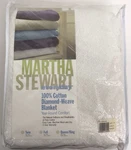 Martha Stewart Everyday 100% Cotton Diamond Weave Blanket White Full 80X90 New. Fixed Price $59.99.