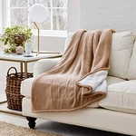 Eddie Bauer Smart Heated Electric Throw Blanket Reverible Sherpa - Khaki. Fixed Price $38.82.