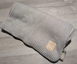 Boll & Branch Ribbed Knit Throw Blanket Organic Cotton Coastal Beach Blue Tan. Fixed Price $119.99.