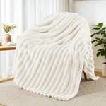 Exclusivo Mezcla Fleece Throw Blanket For Couch, ( 50X60 In ), Ivory. Fixed Price $26.31.