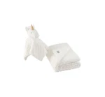 Ugg 2-PIECE Popcorn Unicorn Kid's White Faux Fur Lovey And Blanket Gift Set. Fixed Price $79.99.
