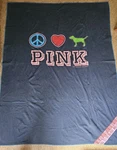 Victoria's Secret Pink Stadium Fleece Throw Blanket Vintage 2007. Fixed Price $299.00.