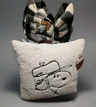 Peanuts Snoopy Holiday Black And White Plaid Throw Blanket & Pillow Set New. Fixed Price $85.00.