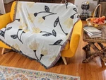 Dada Bedding Yellow Fleur Botanical Sunshine Golden Floral Woven Tapestry Throw. Fixed Price $58.99.