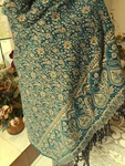 Thick Warm Tibet Gift Yak Wool Teal Shawl Reversible Design Throw Unisex Blanket. Fixed Price $50.00.