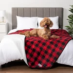 Petami Sherpa Fleece Waterproof Cat And Dog Blanket, Checkered Red, Queen. Fixed Price $71.79.