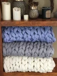 Chunky Blanketl 40" X 60" Throw Twin Merino Giant Knit, Wool. Fixed Price $220.46.