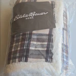 Eddie Bauer Home Edgewood Plaid Sherpa Throw Blanket, Multicolor 50 X 60. Fixed Price $30.00.