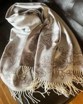 Sferra Isette Merino Lambswool Throw Blanket Fringed White/sable Flora 59X74 New. Fixed Price $690.00.
