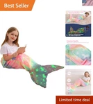 Kids Mermaid Tail - Blankets Glow In The Dark Flannel .... Fixed Price $31.98.