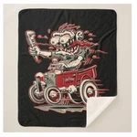 Monster Mechanic Speed Shop Hot Rod Truck Cartoon Sherpa Fleece Throw Blanket. Fixed Price $42.95.