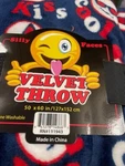 Silly Faces Velvet Throw 50X60 New/color Blue. Fixed Price $16.99.