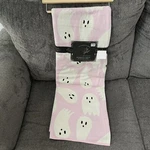 Spooky Night Pink Ghost Blanket Halloween 50"X60" White Decorative Throw Nwt. Fixed Price $99.00.