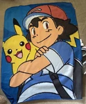 Pokemon Pikachu Ash Blanket For Kids Mini Fleece Blanky THROW48" X 38". Fixed Price $10.99.