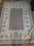 Vtg Ibena Brown Throw Blanket Reversible Aztec Floral 56 X 76 Germany. Fixed Price $39.95.