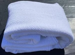 Fieldcrest King Cotton Herringbone Stripe Ivory White Blanket 91X119 Vgc. Fixed Price $78.00.