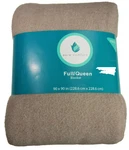 Pure Comfort Full Queen Blanket Polyester Fleece Oatmeal Tan Brown Dorm Cozy. Fixed Price $27.99.