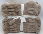 Pottery Barn Faux Fur Ruched Oversized Throw Blanket 60" 80" Champagne. Fixed Price $204.55.