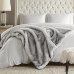 Ultra Long Pile Faux Fur Throw Blanket, Luxury Fluffy With Black Tipped Blank.... Fixed Price $74.01.