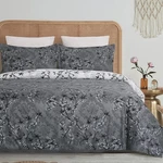 Yepins Soft Bedding Duvet Cover Set With Zipper Closure Queen, Grey Paisley. Fixed Price $37.29.