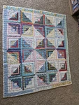 Vintage Handmade Log Cabin Style Patch Work Quilt 77 X 64. Fixed Price $80.00.