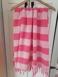 Victorias Secret Pink Striped Fringe Tassel Throw Blanket Beach Towel Cotton. Fixed Price $17.99.