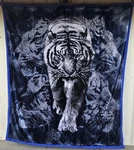 White Tiger Wolf Wolves Forest Snow Two Ply Queen Reversible Blanket Bedspread. Fixed Price $58.14.