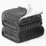 Infiixso Sherpa Fleece Size Blanket - Super Soft & KING(104X90), Grey. Fixed Price $42.99.