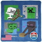 Jay Franco Minecraft Icons Blanket - Measures 62 X 90 Inches Kids Bedding. Fixed Price $47.65.