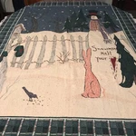 Vintage Knit Woven Throw Blanket Christmas Fringe Edge Snowmen Melt Your Heart. Fixed Price $29.99.