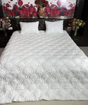 White Cotton Quilt King Blanket Comforter Queen Bedding Set. Fixed Price $75.00.