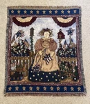 Vintage Liberty Garden Patriotic Tapestry Throw Blanket By Deb Strain. Fixed Price $19.95.