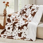 Rujipo Cow Print Blanket,sherpa Fleece Throw Highland Stuff.... Fixed Price $46.27.