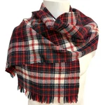 Johnstons Of Elgin Scotland Wool Tartan Scarf Dress Mcdonald Plaid 12" X 55". Fixed Price $39.87.
