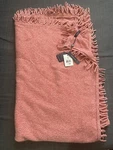 Magaschoni 100% Cashmere Fringe Throw 50 X 60 Blossom Heather $300 Retail. Fixed Price $145.00.