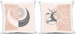 Boho Sun & Moon Outdoor Throw Pillows By Nina Blue - Set Of 2, Pink 18. Fixed Price $104.99.