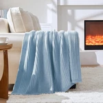 Chunky Blue Throw For Couch Soft Cozy Thick Cable Knitted Blankets. Fixed Price $51.30.