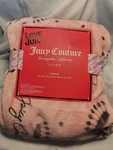 Juicy Couture- Throw Blanket Crown Royal Plush And Cozy Pink Grey. Fixed Price $19.95.