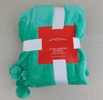 Wondershop Teal Plush Pom Blanket. Fixed Price $21.99.