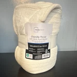 Mainstays Chenille Throw Blanket Reversible Machine Wash Vanilla Dream 50X60IN. Fixed Price $19.55.