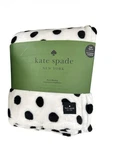Kate Spade New York Lia Dot Plush Blanket Full/queen White Black Polka. Fixed Price $69.00.