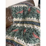 Crown Crafts Cardinal Winter Pine Tree Woven Tapestry Throw Blanket. Fixed Price $5.50.