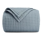 Pacific Blue Waffle Blanket Queen - 100% Cotton Lightweight & Cozy All Seasons. Fixed Price $88.99.
