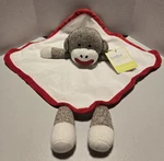 Baby Starters 12X12 Sock Monkey Rattle Red White Lovey Security Blanket New. Fixed Price $20.00.