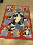 Looney Tunes Sylvester & Tweety Fleece Throw Blanket Cartoon Warner Bros Red. Fixed Price $34.99.