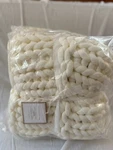 Pottery Barn Teen Super Chunky Knit Throw 45" X 55" Ivory Color New W/tags. Fixed Price $79.95.