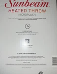 Sunbeam Microplush Heated Throw 3 Settings 50" X 60", Red Free Ship!. Fixed Price $49.99.