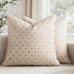 Miulee Pack Of 2 Decorative Burlap Linen Outdoor Throw Pillow Covers Modern F.... Fixed Price $24.99.